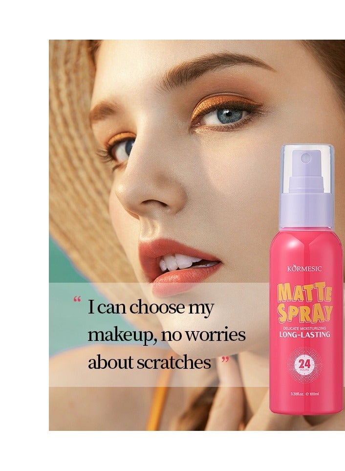 Kormesic بخاخ تثبيت غير لامع - 100 مل مثبت مكياج طويل الأمد للتحكم في الزيت - Image 5
