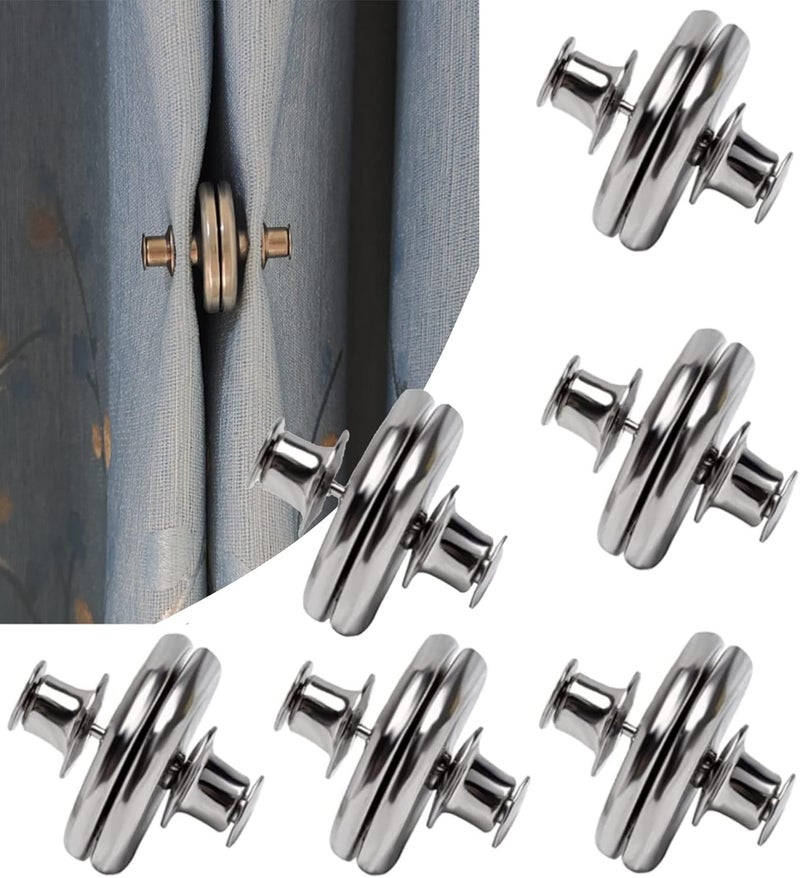 Yteseery 6 Pairs Curtain Magnets Closure, Magnetic Curtain Clips for Indoor Outdoor Curtains Prevent Light Leaking, Strong Curtain Weights Magnets for Pergola Patio Gazebo Cabana - Image 1