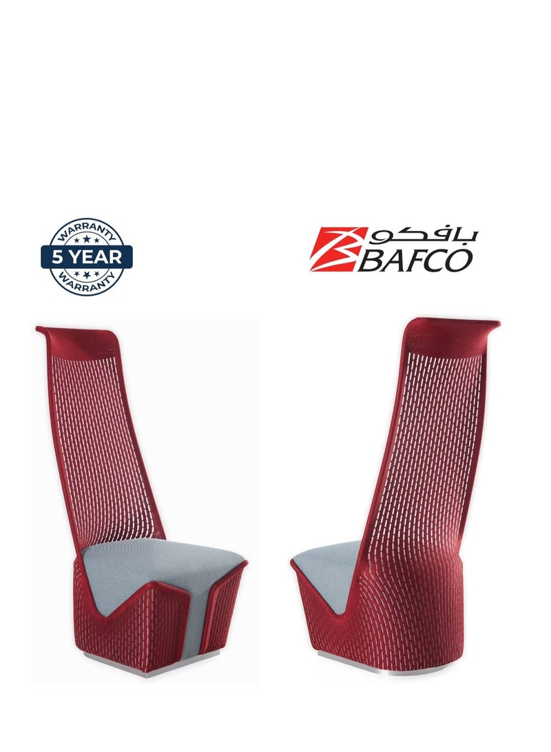 Bafco Carlos Armchair Knitted Mesh Fabric Chair Modern Comfort Multipurpose Lounge Chair Home Working Study Visitors Office Staff Chair Red Color - Image 2