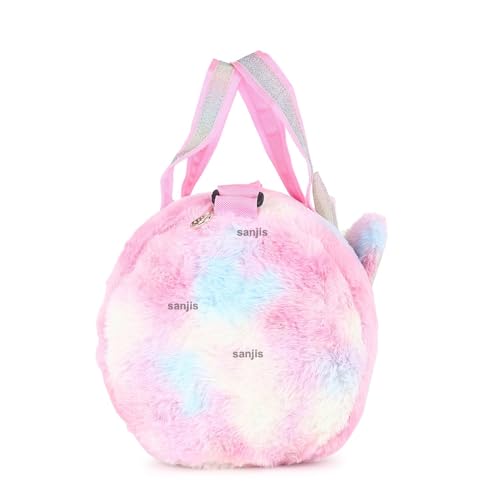 Sanjis Enterprise Fur Cute Cartoon Duffel Bag Handbag Fur Overnight Weekender Travel Bag Fancy Tote Picnic Dance Class Bag for Small Girls - Image 5