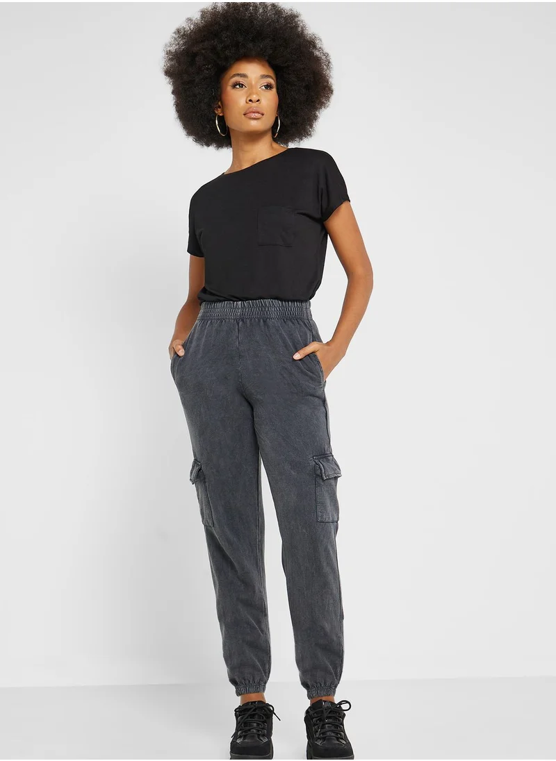 NEW LOOK Pocket Detail High Waist Cargo Pants