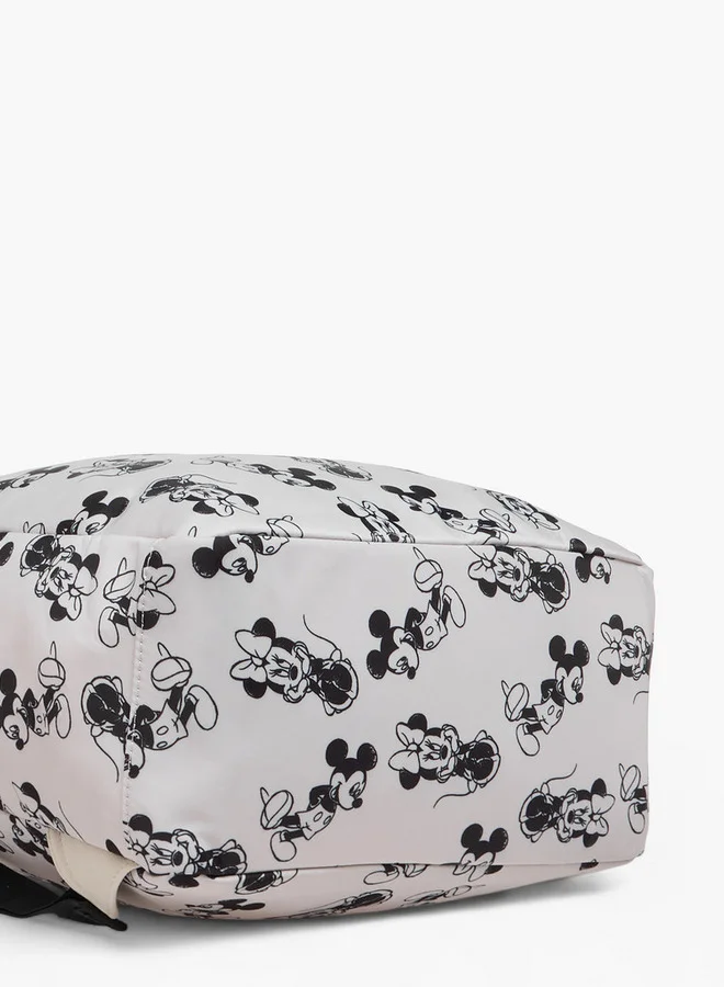 Disney Mickey and Minnie Mouse Print Backpack with Adjustable Straps - 12x34x25 cm