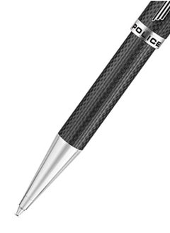 POLICE Corbel Black Carbon Fibre With Stainless Steel Trims Medium Drill Point Gents Pen  - Image 3