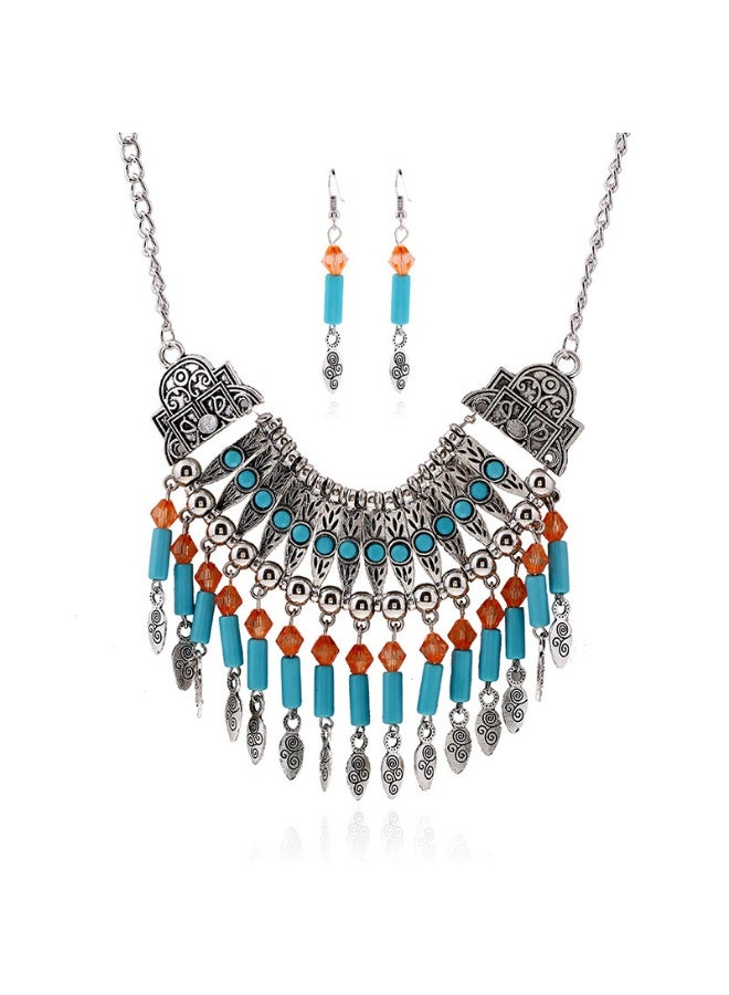 NIBEMINENT Bohemian Ethnic Fringe Necklace