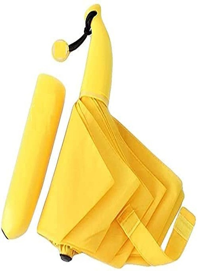 AESTROKE Banana Umbrella Yellow Stylish Banana Shaped Mini Foldable Umbrella for Women [1 pcs] - Image 3