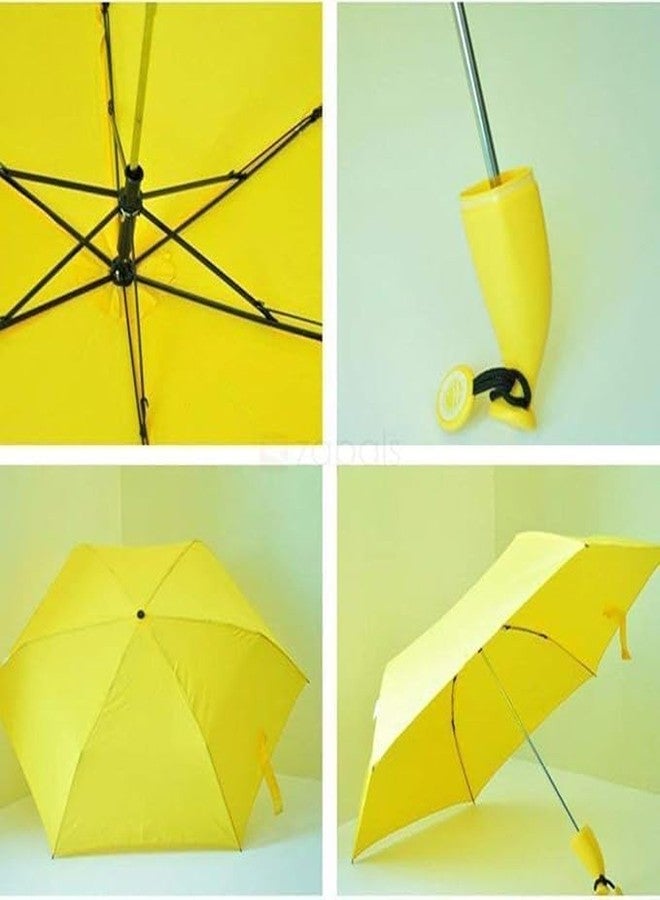AESTROKE Banana Umbrella Yellow Stylish Banana Shaped Mini Foldable Umbrella for Women [1 pcs] - Image 4