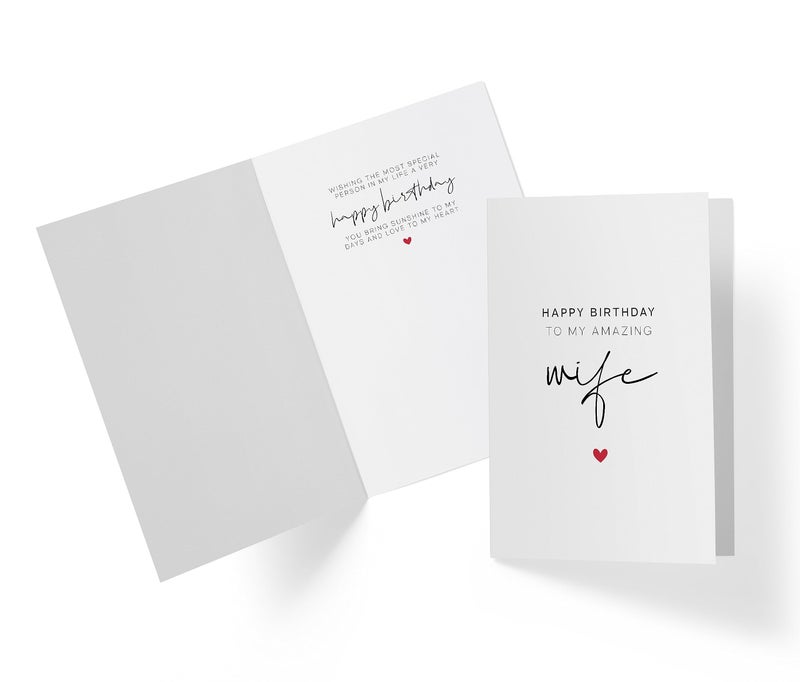 Karto Sweet Birthday Card for Wife Her - Large 5.5x8.5 inch Wife Birthday Cards - Simple 2.0 - Image 2
