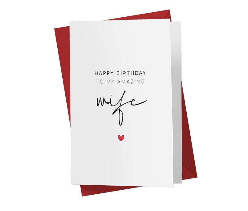 Karto Sweet Birthday Card for Wife Her - Large 5.5x8.5 inch Wife Birthday Cards - Simple 2.0 - Image 1