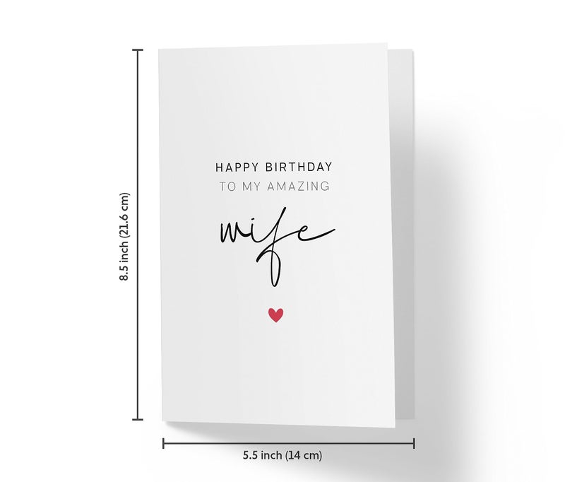 Karto Sweet Birthday Card for Wife Her - Large 5.5x8.5 inch Wife Birthday Cards - Simple 2.0 - Image 4