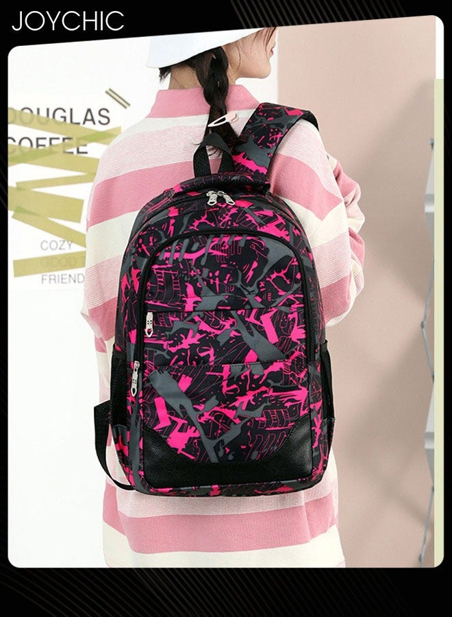 Joychic حقيبة ظهر Preppy مكونة من 3 قطع، حقيبة سفر يومية غير رسمية، حقيبة مدرسية مقاومة للاهتراء بسعة كبيرة لطلاب المرحلة المتوسطة والثانوية - Image 2