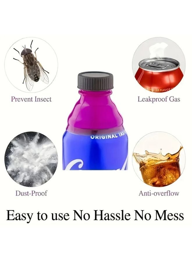 Reusable Soda Can Covers Set of 3 Random Colors Spill Proof Lids for Freshness - Image 4