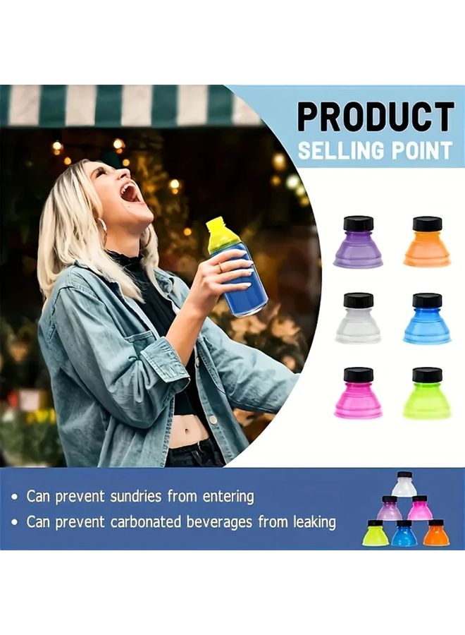 Reusable Soda Can Covers Set of 3 Random Colors Spill Proof Lids for Freshness - Image 1