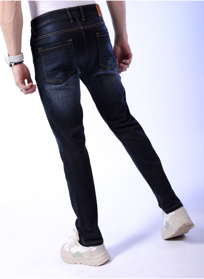 The Indian Garage Co Men Slim Fit Solid Mid-Rise Stretchable Jeans  - Image 2