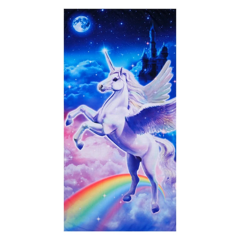 LIVILAN 30" x 60" Unicorn Horse Beach Towel, Oversized, Super Soft, Absorbent, Sand Proof, Microfiber for Pool, Swim, Bath, Shower, Perfect for Kids, Girls, Women, Ideal Unicorn Horse Gifts - Image 1