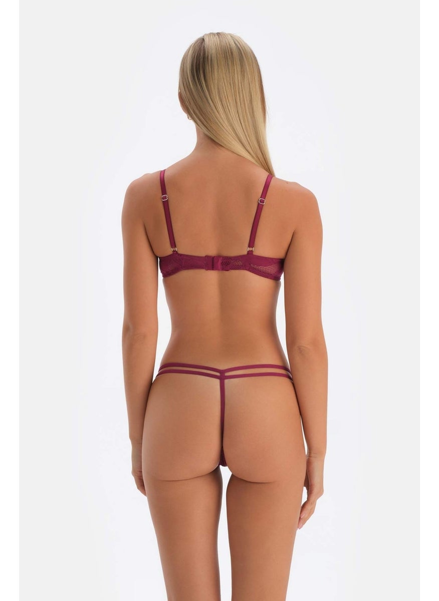 dagi - Plum Lace G-String Panties - Image 1