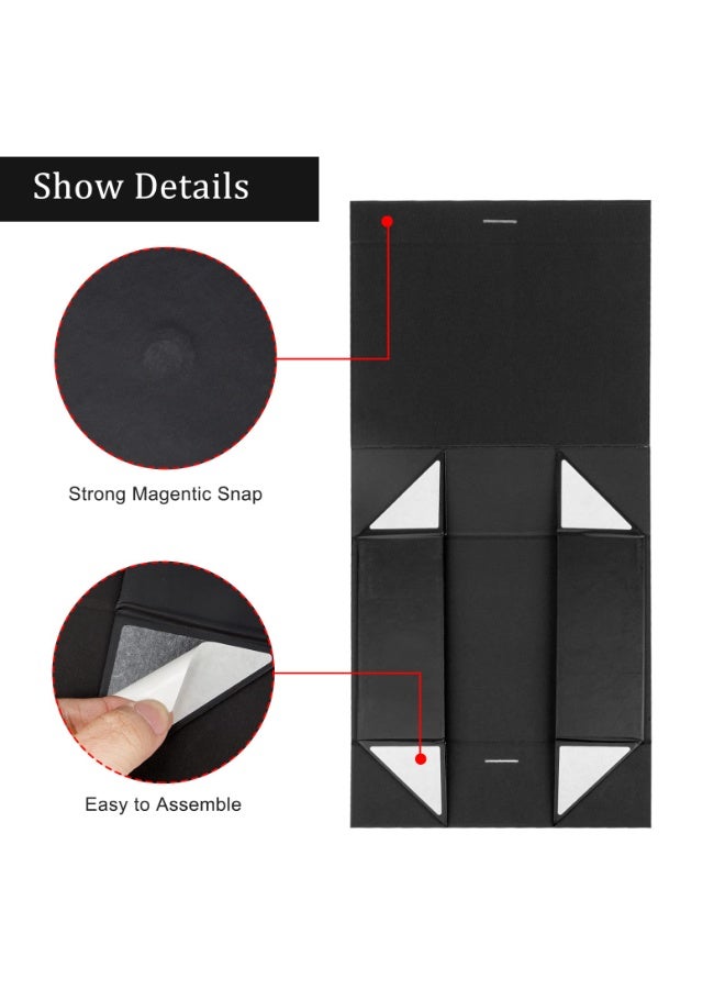 Gift Box with Lid for Presents 26*23*9.5cm with Ribbon and Magnetic Closure(1-Pack) (Black) - Image 3