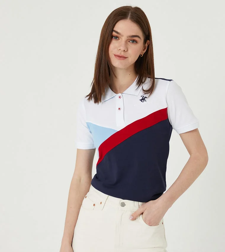 Colour Block Polo T-shirt