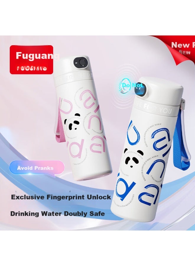 Tomimitsu Fuguang Smart Fingerprint Cup, Unlock Password, Children's Thermos Cup, Student 316l Straw Water Bottle, Gift For Men And Women, 480ml - Image 1