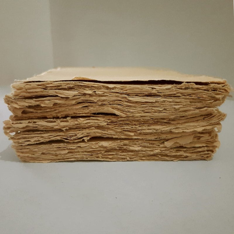 Deckle Papers Multipurpose A4 Handmade Cotton Paper-Drawing Paper, Calligraphy, DIY-Project, Scrapbooking, Gift Wrap, Art and Craft Origami Size-8.3x11.7 Pack of-20 Brown - Image 5