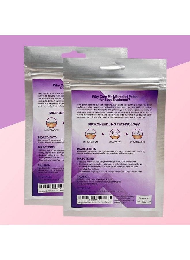 Care Me Micropoint Patch For Dark Spots With 127 Micropoints Brightening Postblemish Dark Spots Skin Discoloration Pigmentation (9 Count/Pack)  - Image 3