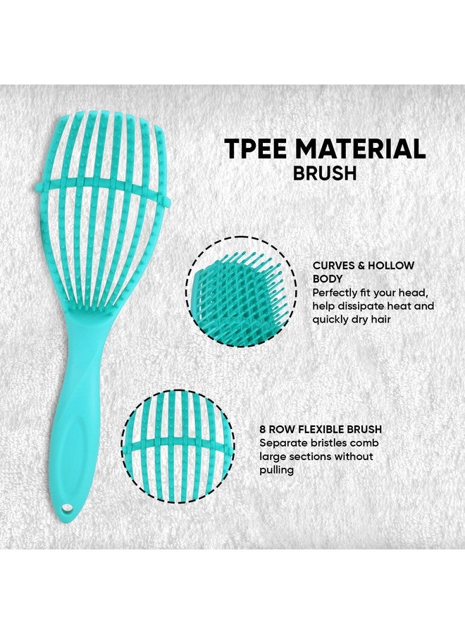 Zeyu Detangler Hair Brush for Curly Hair Comb for Women Men & Kids | Flexible & Soft Nylon Bristles Hair Brush for Men & Women | Curly Hairs Comb | Hair Brush for Long/Short/Straight/Curly Hair (Green) - Image 4