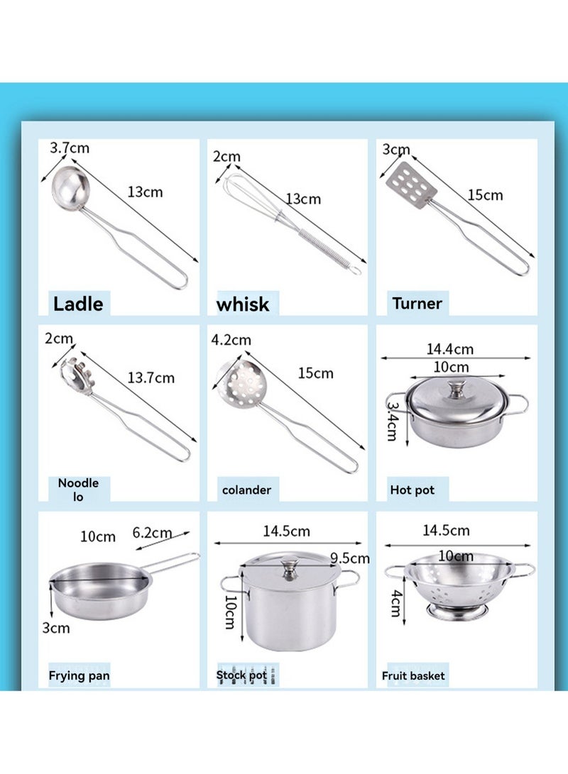 Coal Stove Set, Mini Kitchen Role Play Accessories, Small Size Stainless Steel Cookware, Cooking Utensils, Toy Pots, Educational Toys For Kids, Toddlers, Boys And Girls - Image 5