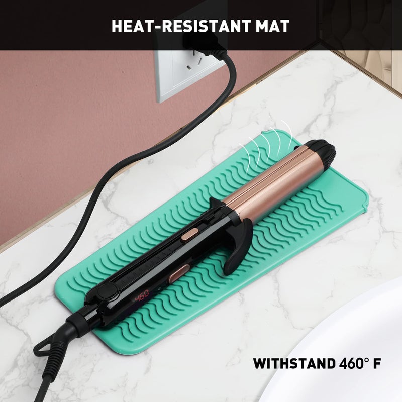 Zaxop Resistant Silicone Mat Pouch For Flat Iron  Curling Iron Hot Hair Tools (Mintgreen) - Image 4
