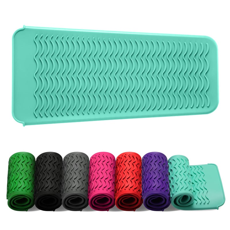 Zaxop Resistant Silicone Mat Pouch For Flat Iron  Curling Iron Hot Hair Tools (Mintgreen) - Image 1
