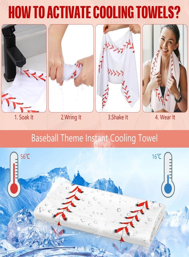 Hahafelt 12 Pack Baseball Cooling Towels with Baseball Acrylic Luggage Tags, 40"x12" Breathable Chilly Ice Towel for Neck with Plastic Container, Sport Towel for Players Team Gift Sport Party Favors - Image 4