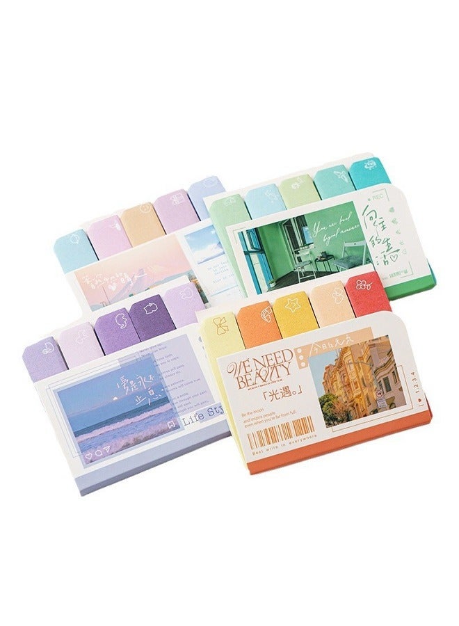 4 Sheets Colorful Sticky Note, Writable  Labels for  Marking Classified File - Image 1
