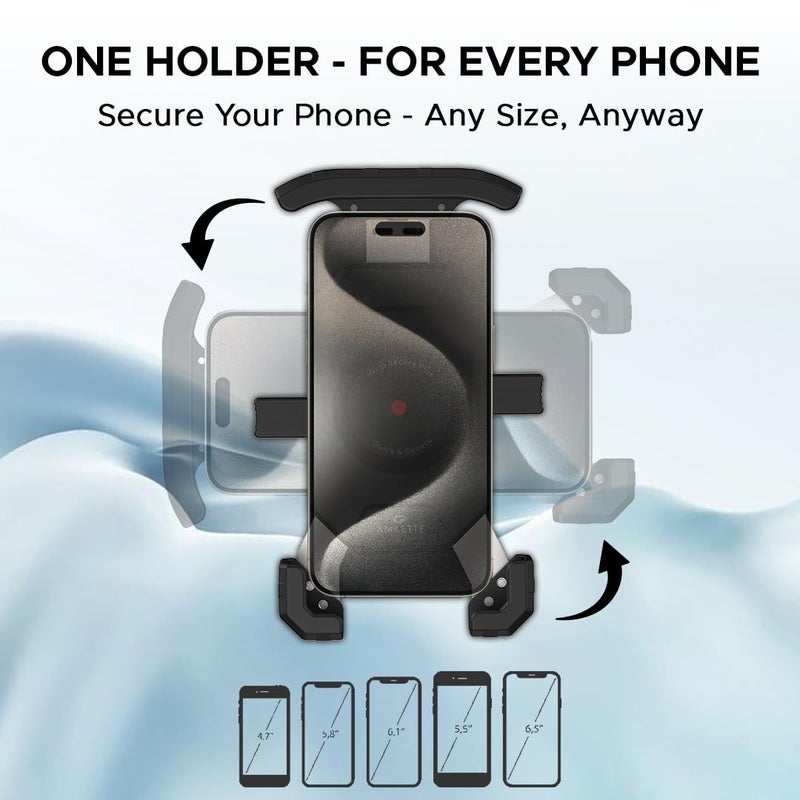 Amkette iGrip Secure Plus Mobile Holder for Bike/Scooter | Sturdy Build with Internal Metal Core, Anti-Shake Mount, 360° Rotation, IPX6 Waterproof, ABS & Rubber Protection (Black) - Image 5