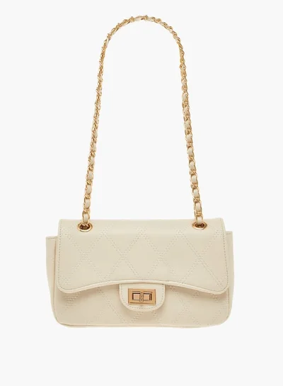 فلورا بيلا من شو إكسبرس Womens Quilted Shoulder Bag With Twist Lock Closure And Chain Strap