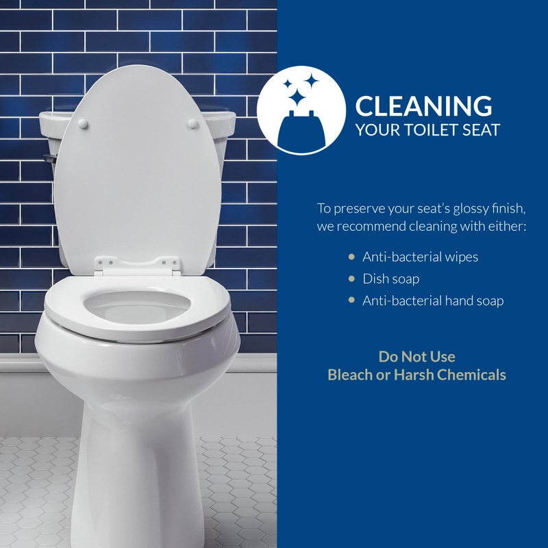 Bemis 1500EC Durable Wood Toilet Seat with Easy Clean Hinges, Made in USA, Elongated, White, 2-Pack - Image 4