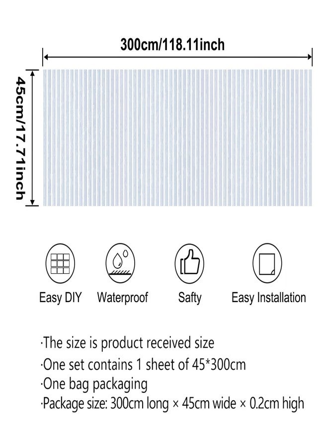 itechpanda Blue Stripe Wallpaper Peel and Stick Wallpaper Wall Paper Self Adhesive Liner Furniture Cabinet Contact Paper for Cabinet Shelf Drawer Liner Bedroom DIY Decor - Image 2