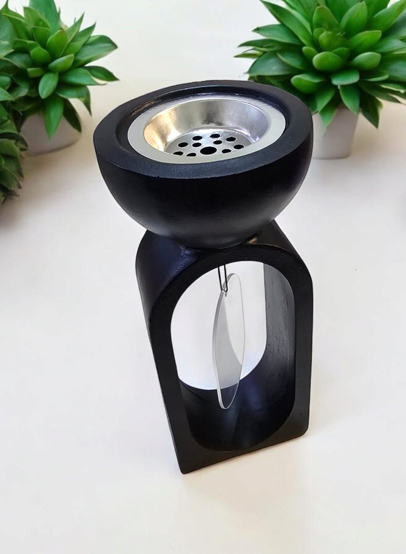 Lncense Burner And Candlestick  2 In 1  High Quality  black  - Image 2