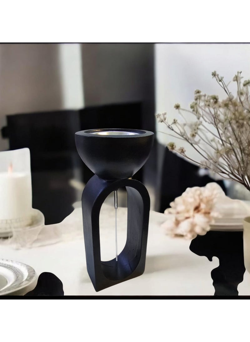 Lncense Burner And Candlestick  2 In 1  High Quality  black  - Image 3