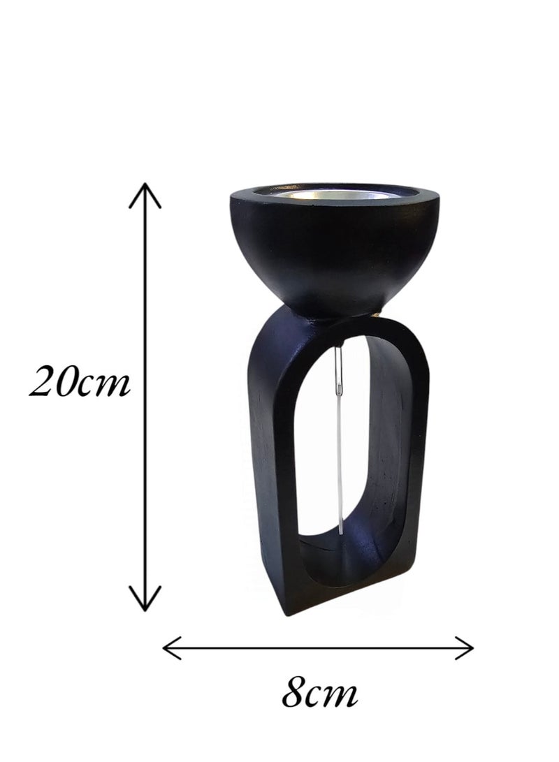 Lncense Burner And Candlestick  2 In 1  High Quality  black  - Image 4