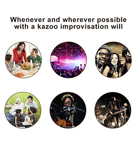 OIBTECH Kazoo Golden Aluminum Alloy with Five Membrane Flute Diaphragm Mouth Kazoos Musical Instruments - Image 4
