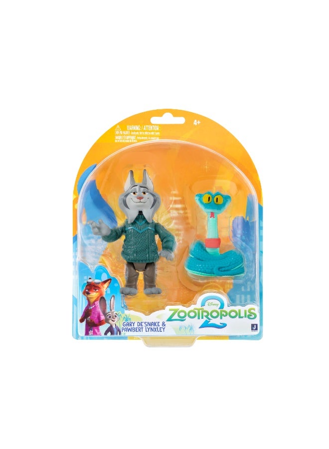 Disney تمثال زوتروبوليس 2 القابل للجمع - حزمة 2 في 1 - غاري دي سنيك وباوبيرت لينكلي 3 بوصات | مجموعة زوتوبيا 2 للأذيال الغامضة | تمثال شخصية | هدية للأطفال وجامعي التذكارات! - Image 1