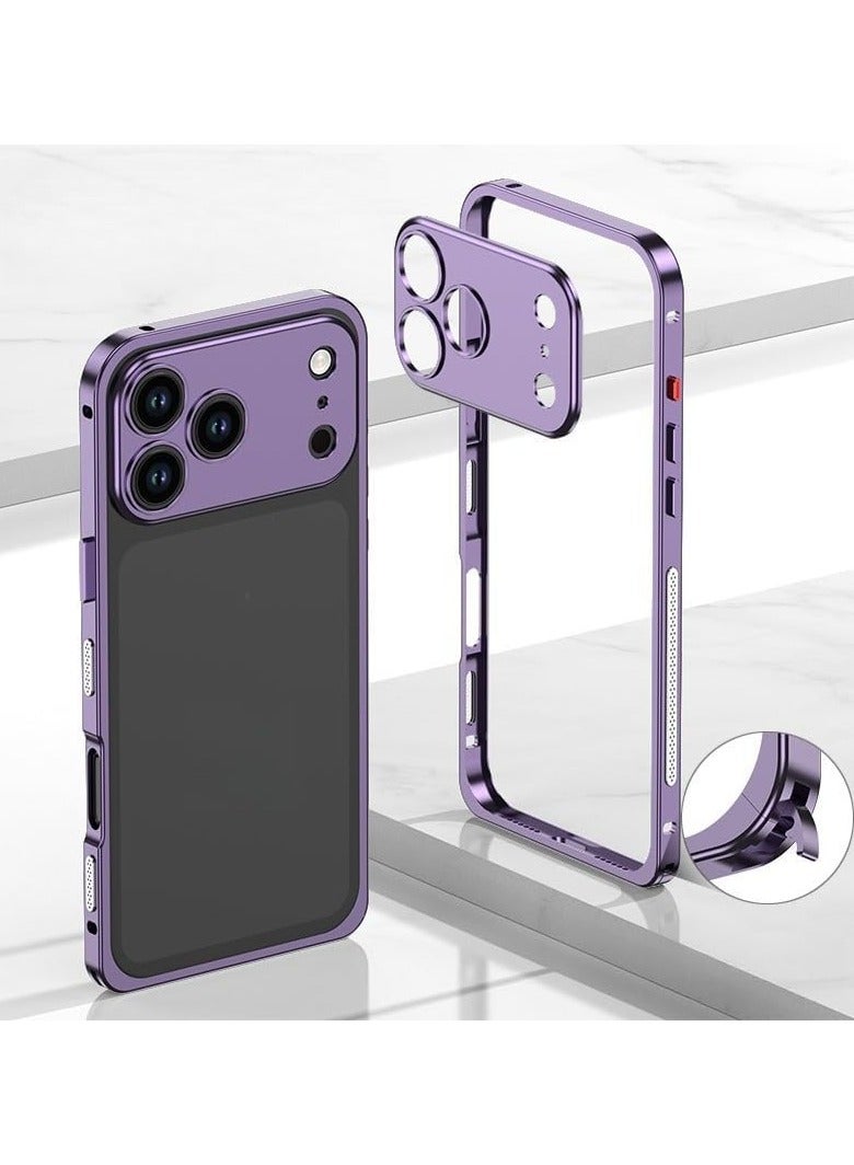 general Case Compatible with IPhone 17 Pro Max Luxury Premium Aluminum Alloy Shockproof Bumper Frame with Metal Lens Protector