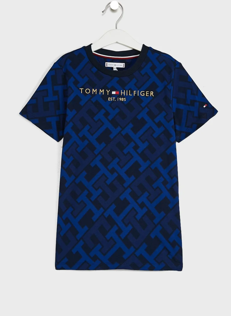 TOMMY HILFIGER Youth Aop Print Monogram T-Shirt