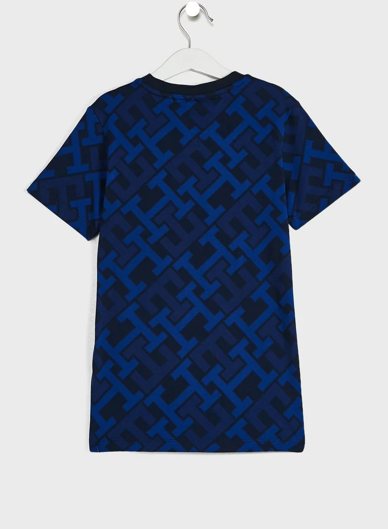 TOMMY HILFIGER Youth Aop Print Monogram T-Shirt
