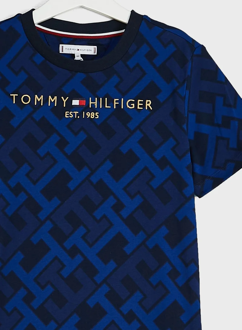 TOMMY HILFIGER Youth Aop Print Monogram T-Shirt