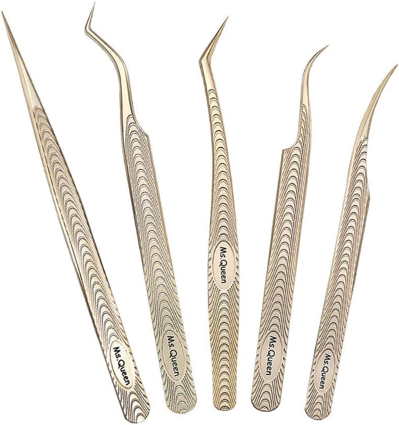 Ms.Queen Ms.Queen Lash Tweezers for Eyelash Extension-Professional Lashing Tweezers for Mega Volume Mink Eyelashes Extensions Applying