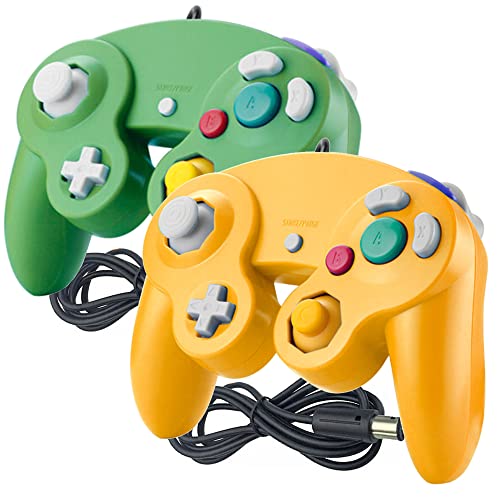 Reiso Gamecube Controller, 2 Pack NGC Classic Wired Controller for Wii Game cube Console (Orange and Green) - Image 1