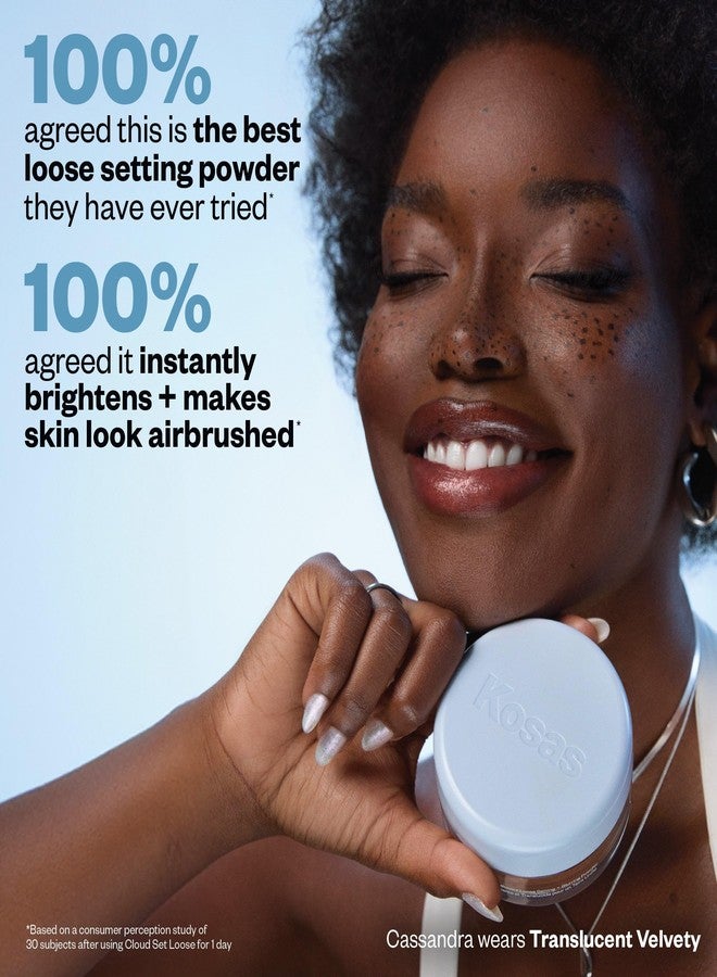 كوساس بودرة كوساس كلاود سيت السائبة - بودرة وجه شفافة للتثبيت والتنعيم وخالية من التلك بلون الخوخ الشفاف (خوخي شفاف للغاية) - Image 5