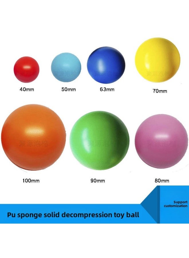 PU Foam Solid Pressure Ball Smooth Sponge Ball Polyurethane High Elastic Foam Children's Toy Stress Ball-Color:Purple-Diameter:70mm  - Image 2