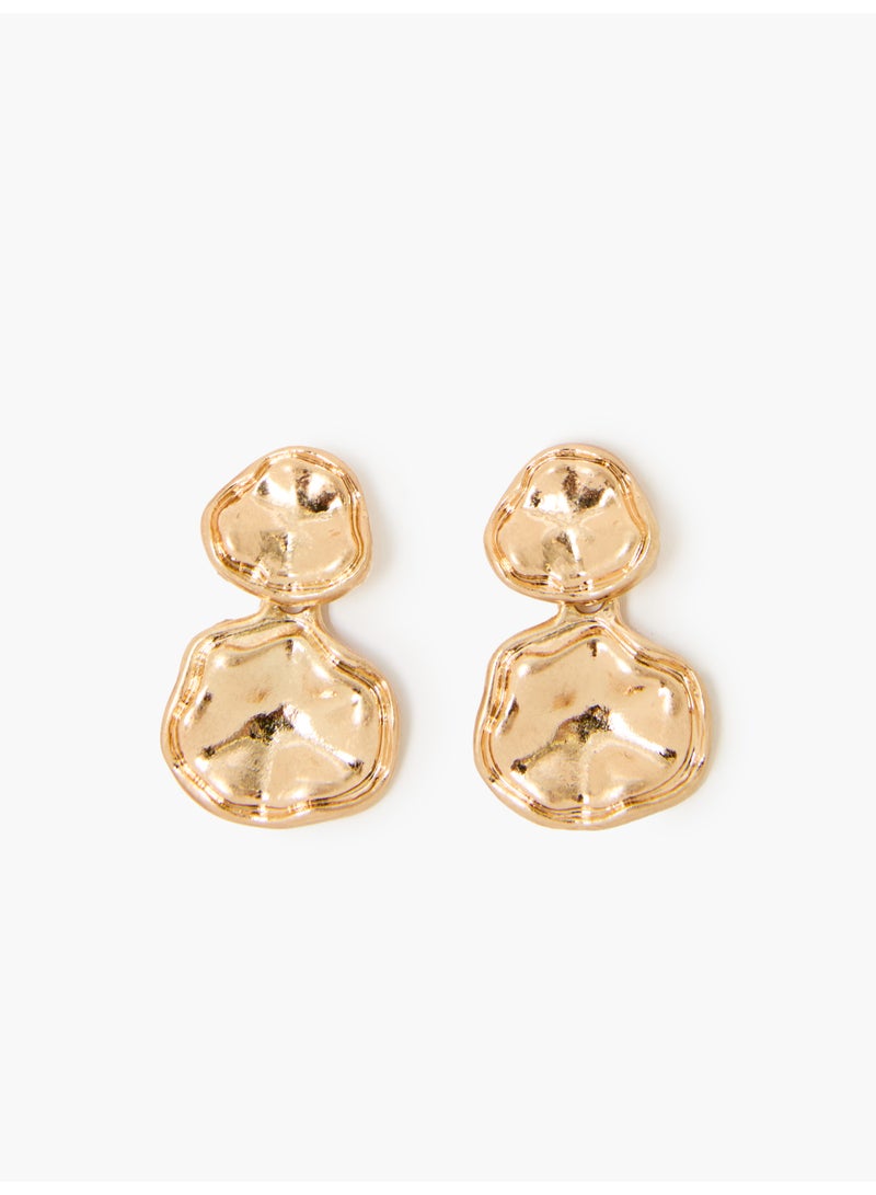 French Connection UK Molten Double Disc Drop Earrings - Image 2
