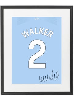 Kyle Walker Autographed Jersey 2023-24 Poster with Frame 50x40cm