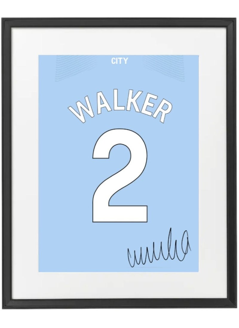 Boomah Accessories - Kyle Walker Autographed Jersey 2023-24 Poster with Frame 50x40cm - Image 1